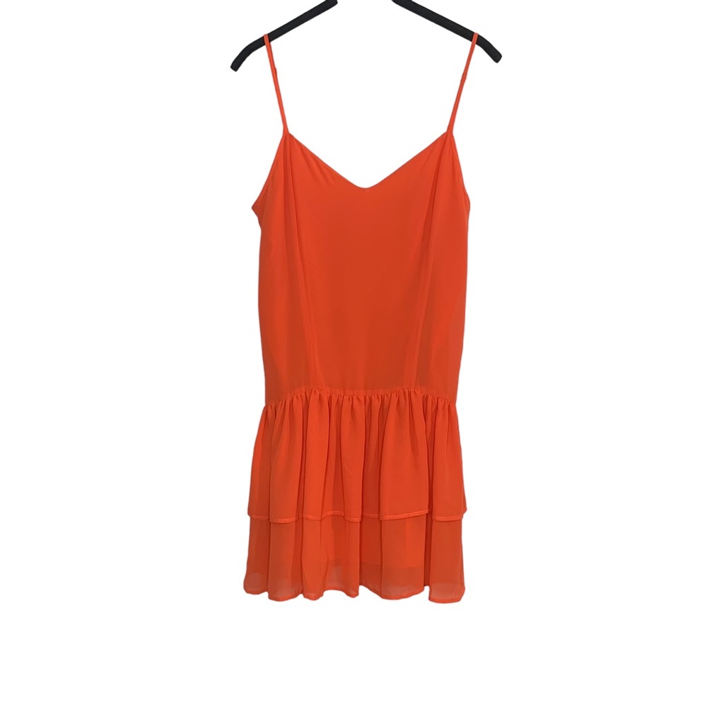 BCBGeneration V Neck Double Ruffle Mini Dress Sz S - Picture 10 of 10